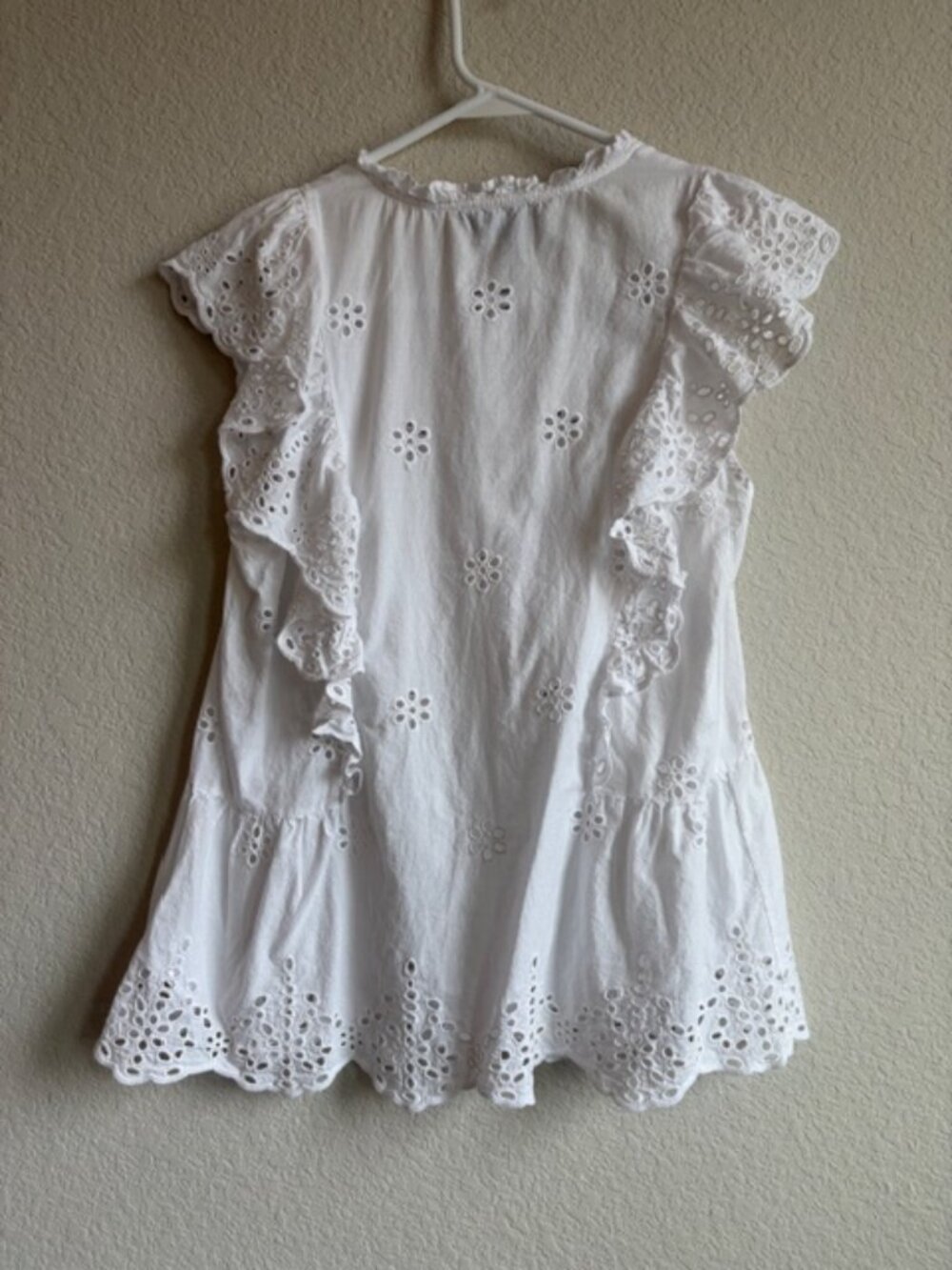 Laundry by Shelli Segal Women's White 100% Cotton Eyelet Lace Top Small Coquette - Picture 4 of 10